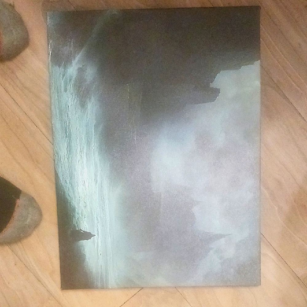 Gray and Black Ethereal Painting Art